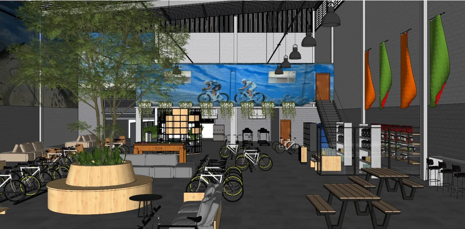 Projeto do galpão reconstruído do Voturuna